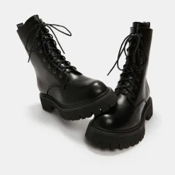 KOI footwear Anchor Black Military Lace Up Boots<Women'S The Military Boot