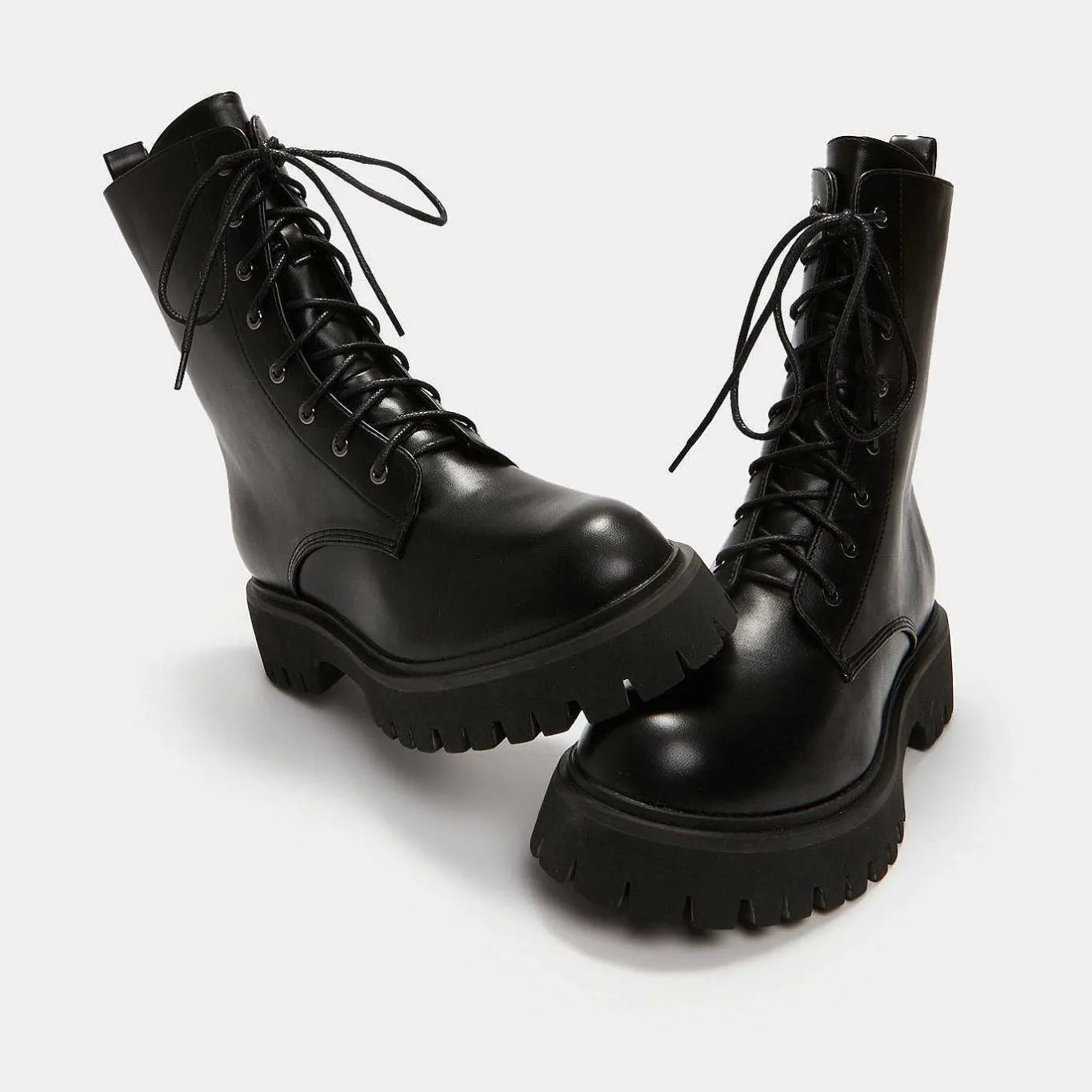 KOI footwear Anchor Black Military Lace Up Boots<Women'S The Military Boot
