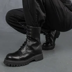 KOI footwear Anchor Black Military Lace Up Boots<Women'S The Military Boot
