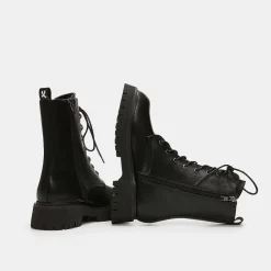 KOI footwear Anchor Black Military Lace Up Boots<Women'S The Military Boot