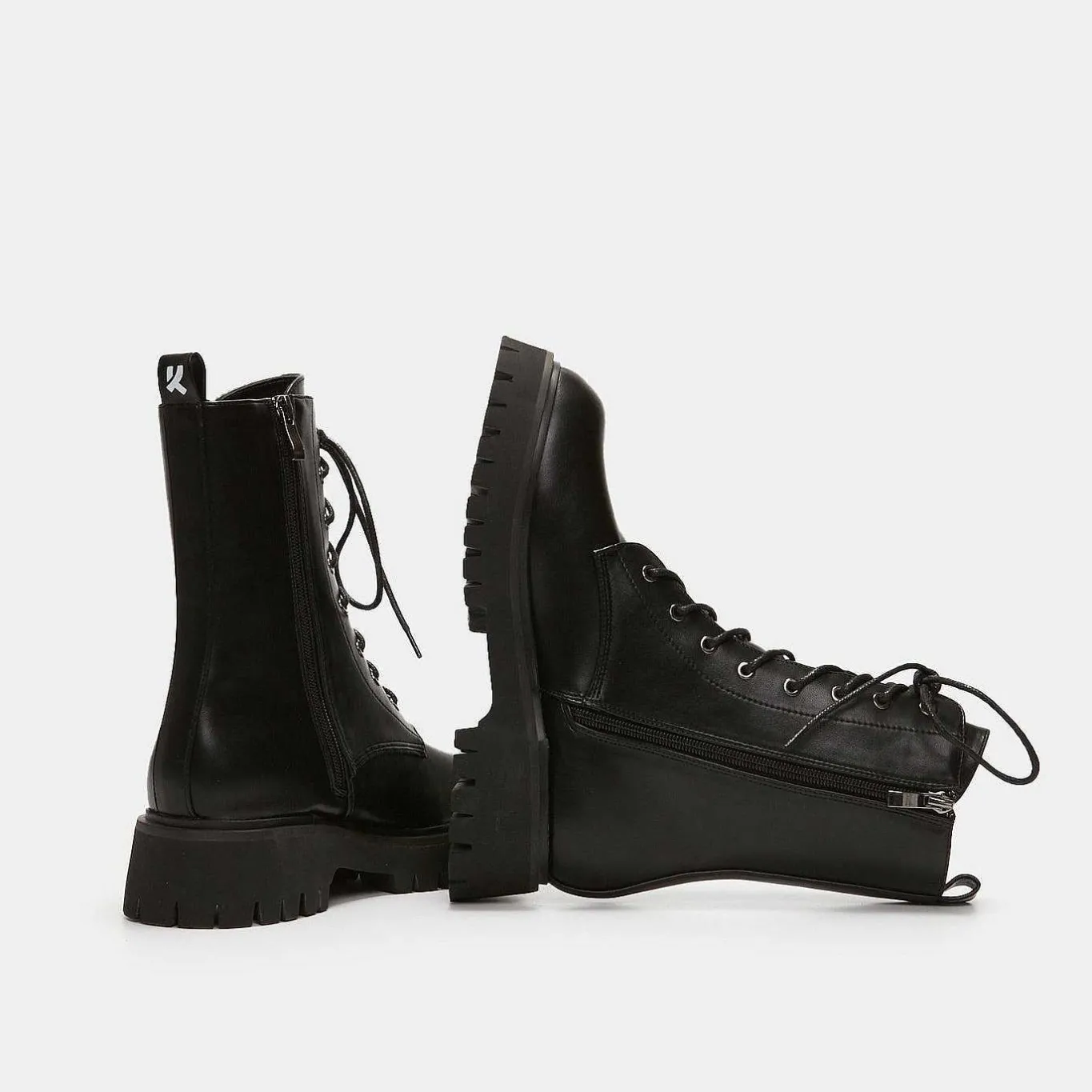 KOI footwear Anchor Black Military Lace Up Boots<Women'S The Military Boot