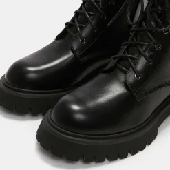 KOI footwear Anchor Black Military Lace Up Boots<Women'S The Military Boot