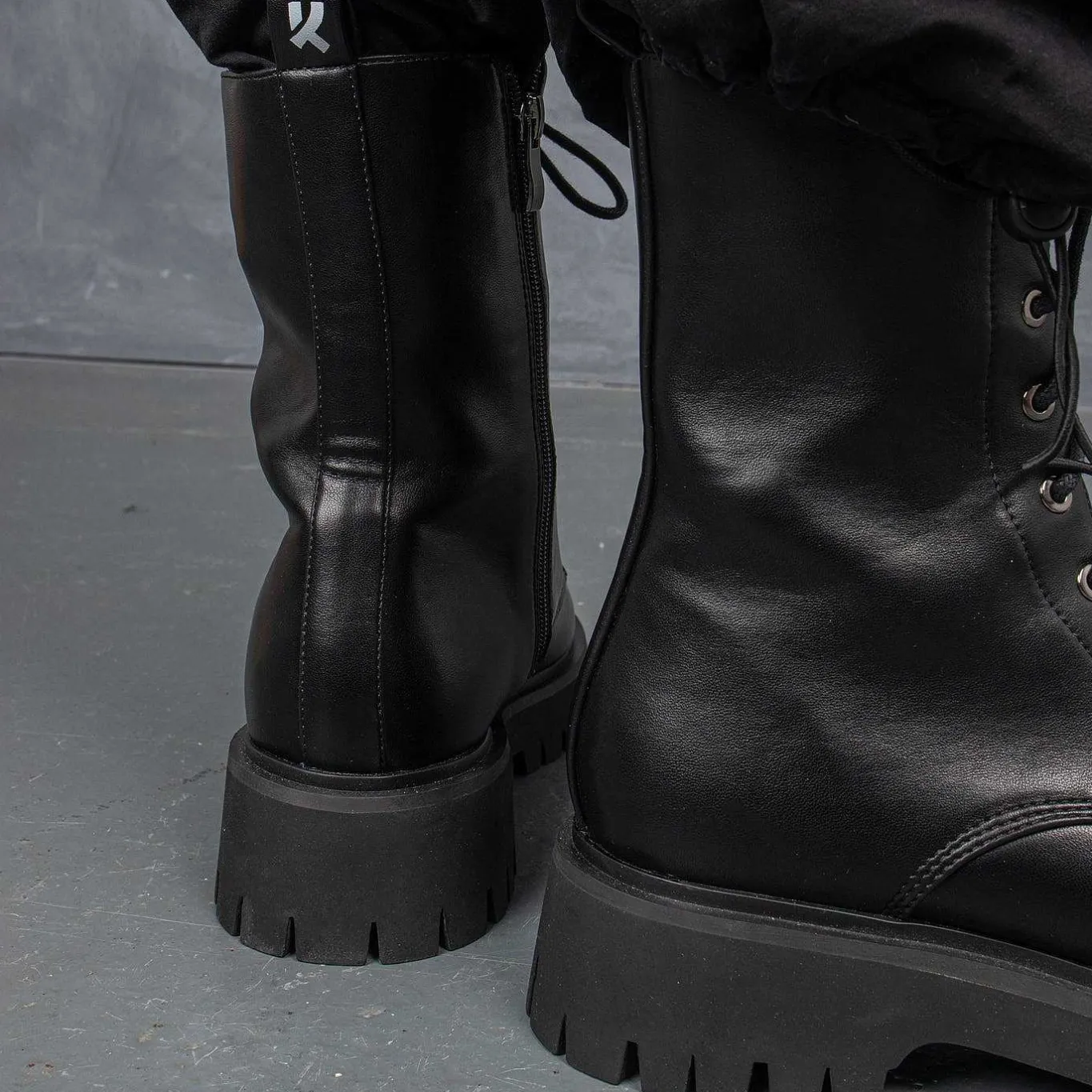 KOI footwear Anchor Black Military Lace Up Boots<Women'S The Military Boot