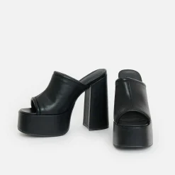 KOI footwear Balsa Black Heeled Mules<Women'S Platform Heels