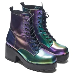 KOI footwear Bismuth Platform Military Boots - Rainbow<Women'S Chunky Boots
