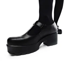 KOI footwear Black Chunky Platform Mary Jane Shoes<Women'S Black Mary Janes