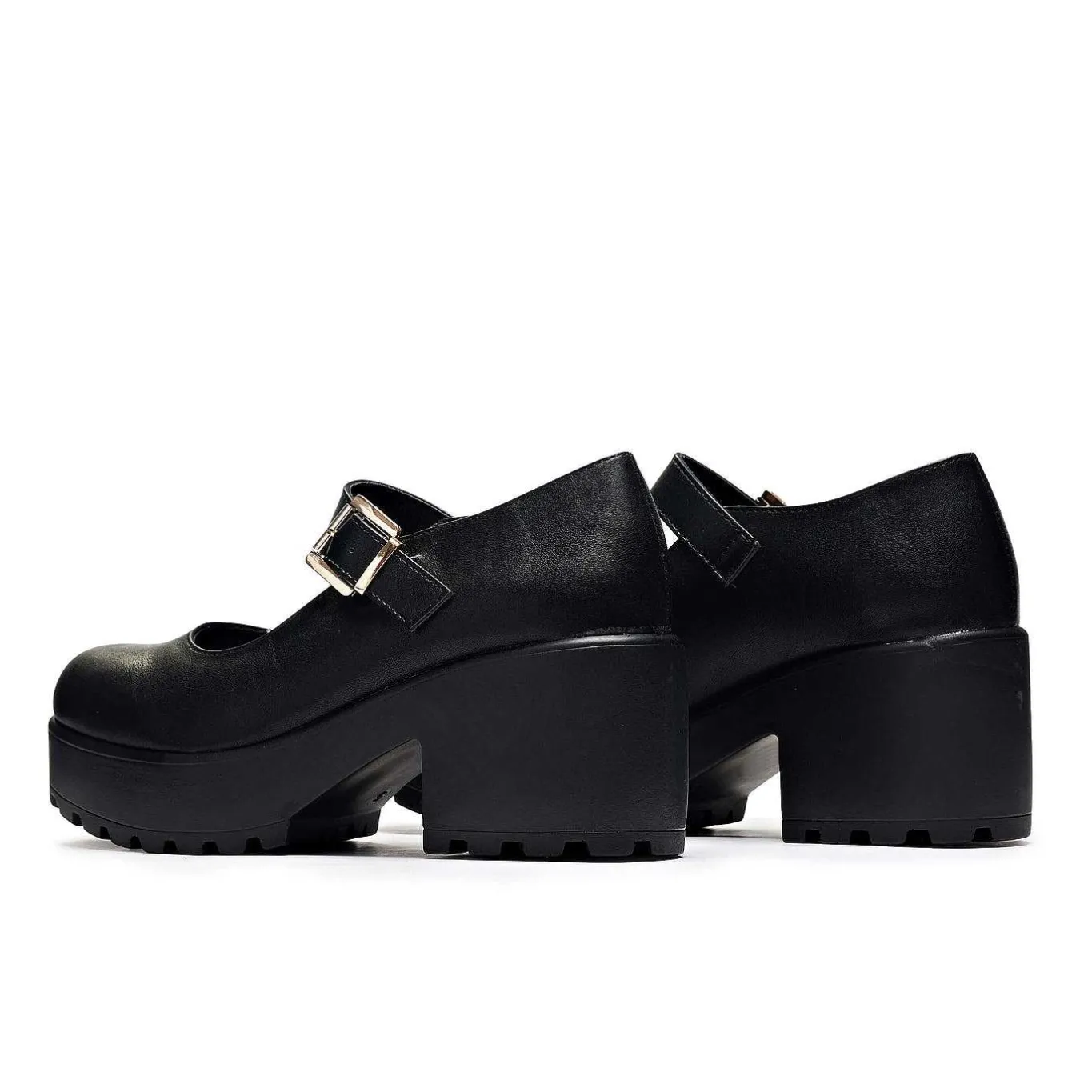 KOI footwear Black Chunky Platform Mary Jane Shoes<Women'S Heeled Mary Janes
