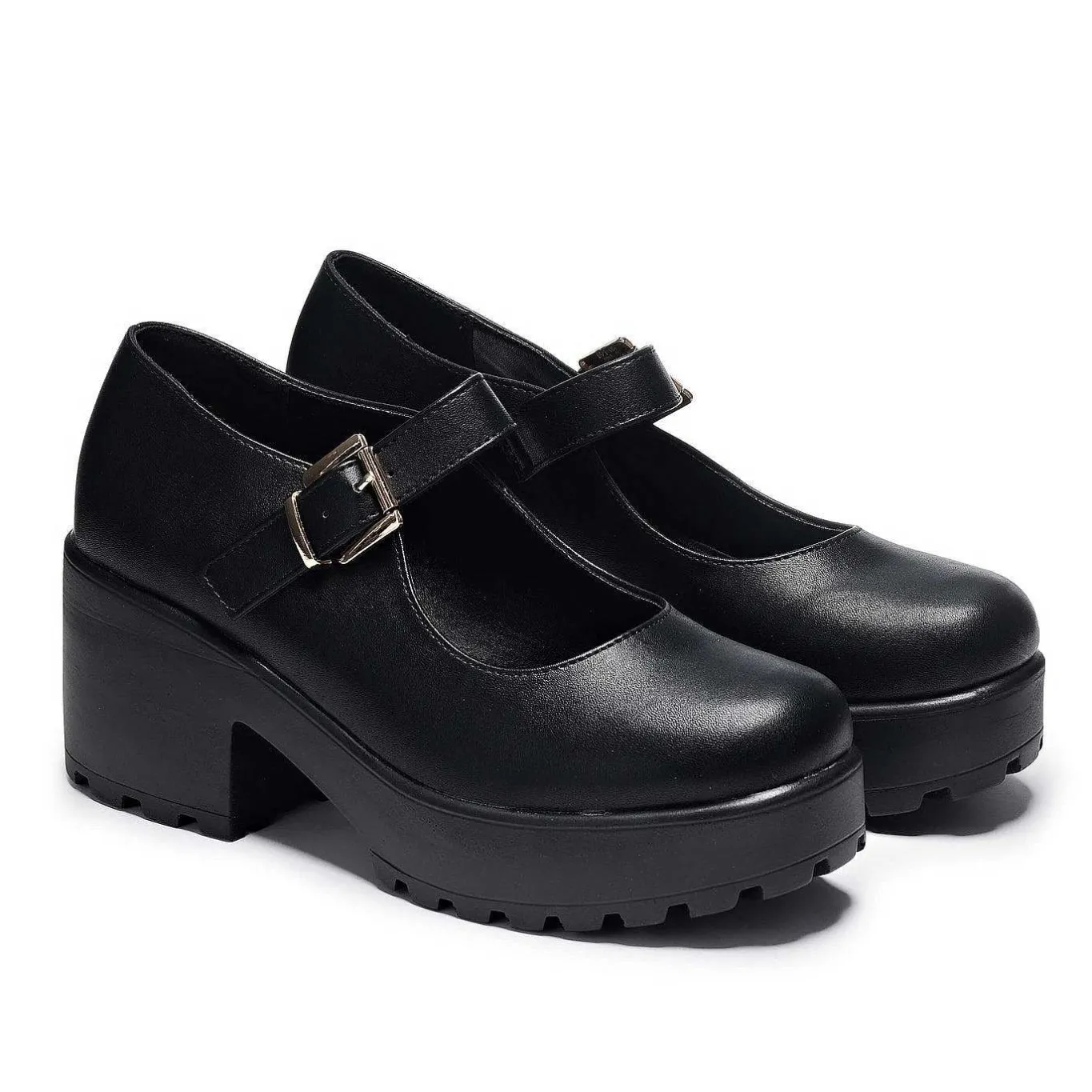 KOI footwear Black Chunky Platform Mary Jane Shoes<Women'S Heeled Mary Janes
