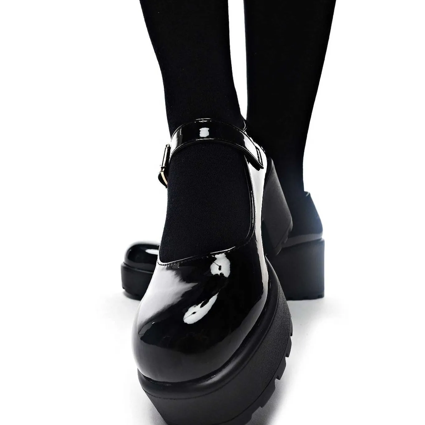 KOI footwear Black Chunky Platform Mary Jane Shoes<Women'S Heeled Mary Janes