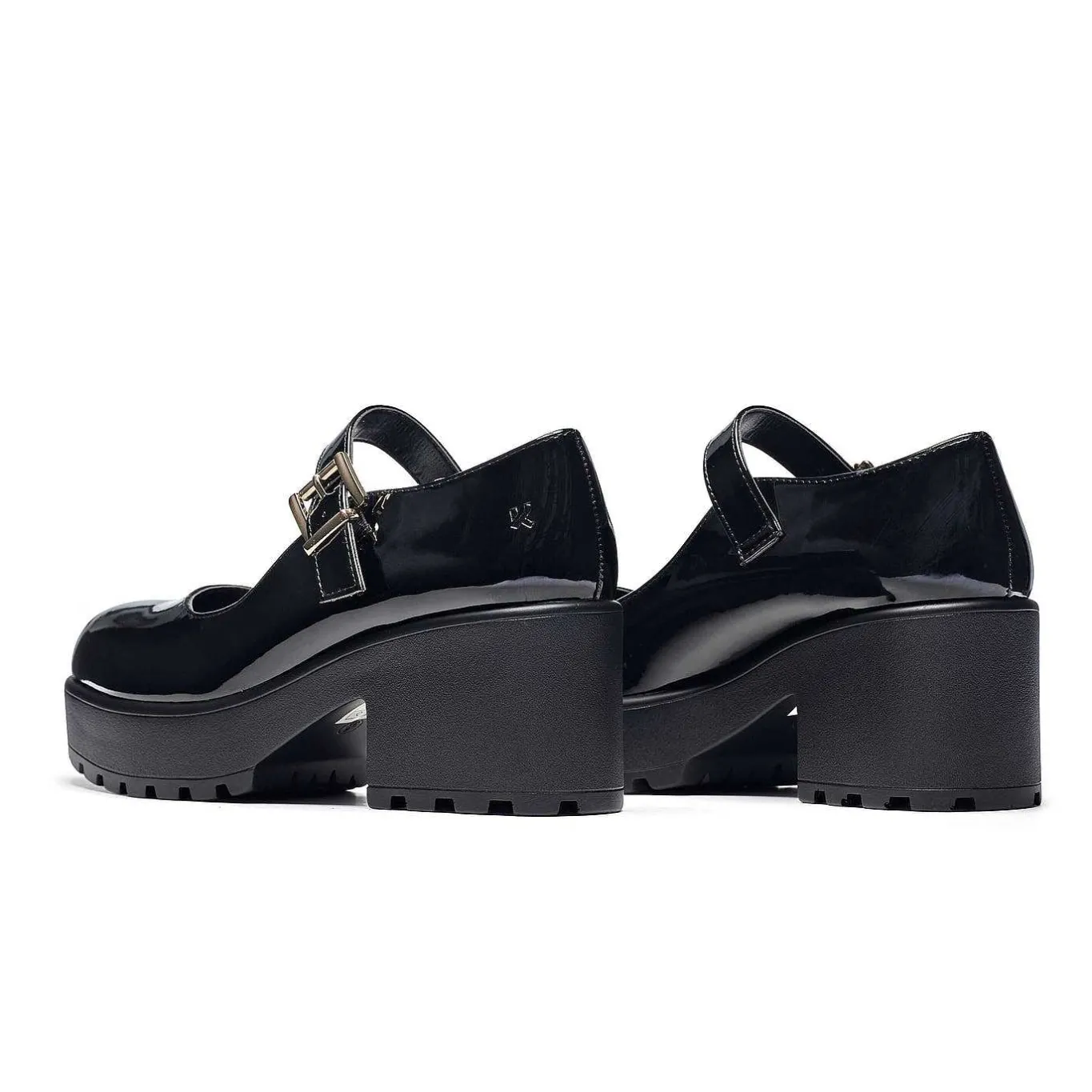 KOI footwear Black Chunky Platform Mary Jane Shoes<Women'S Heeled Mary Janes