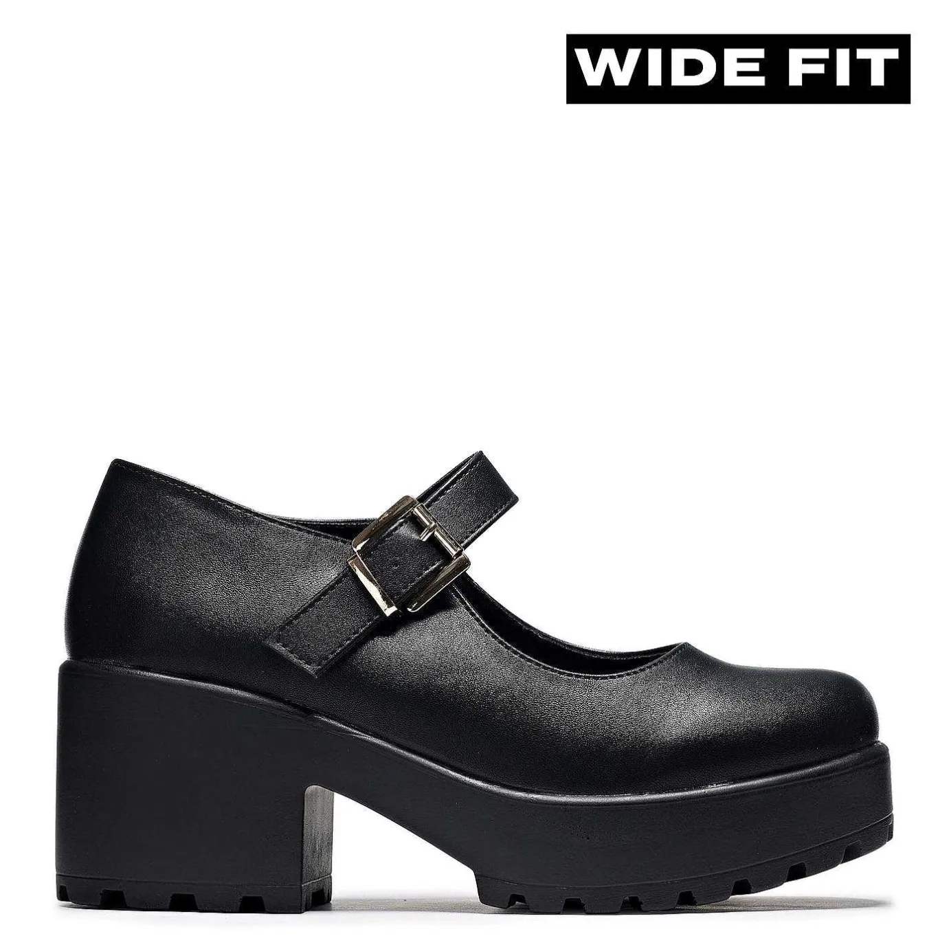 KOI footwear Black Chunky Platform Mary Jane Shoes<Women'S Heeled Mary Janes