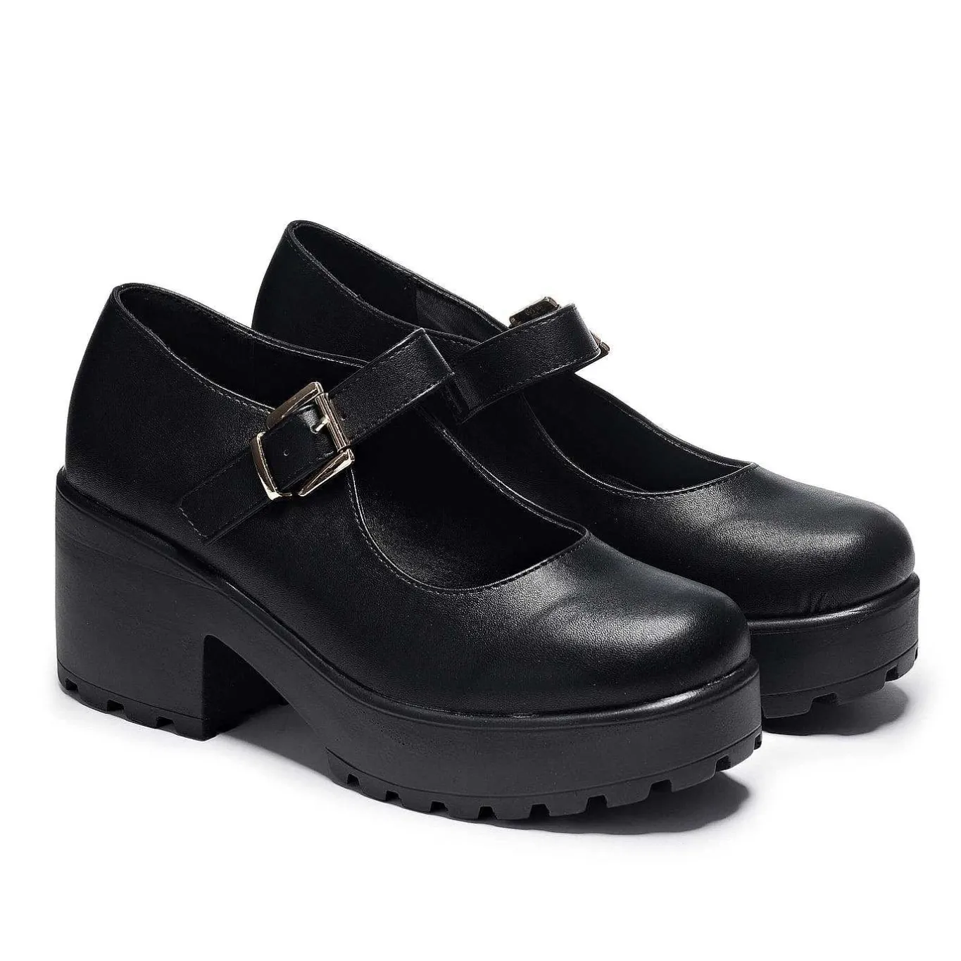 KOI footwear Black Chunky Platform Mary Jane Shoes<Women'S Heeled Mary Janes