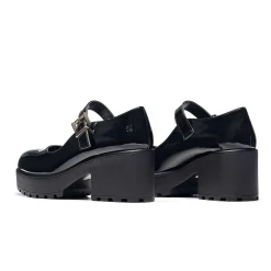 KOI footwear Black Chunky Platform Mary Jane Shoes<Women'S Patent Mary Janes
