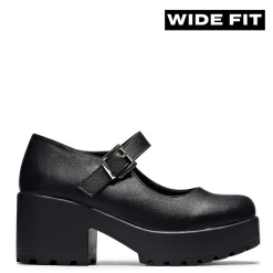KOI footwear Black Chunky Platform Mary Jane Shoes<Women'S Black Mary Janes