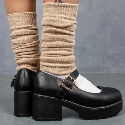 KOI footwear Black Chunky Platform Mary Jane Shoes<Women'S Black Mary Janes