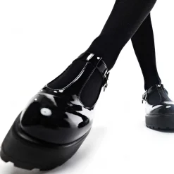KOI footwear Black Patent Chunky Platform Mary Jane Shoes<Women'S Black Mary Janes