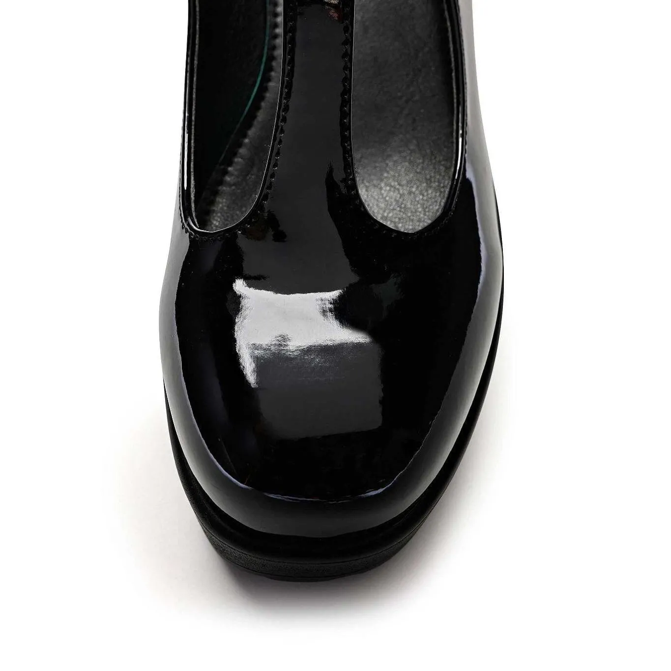 KOI footwear Black Patent Chunky Platform Mary Jane Shoes<Women'S Black Mary Janes