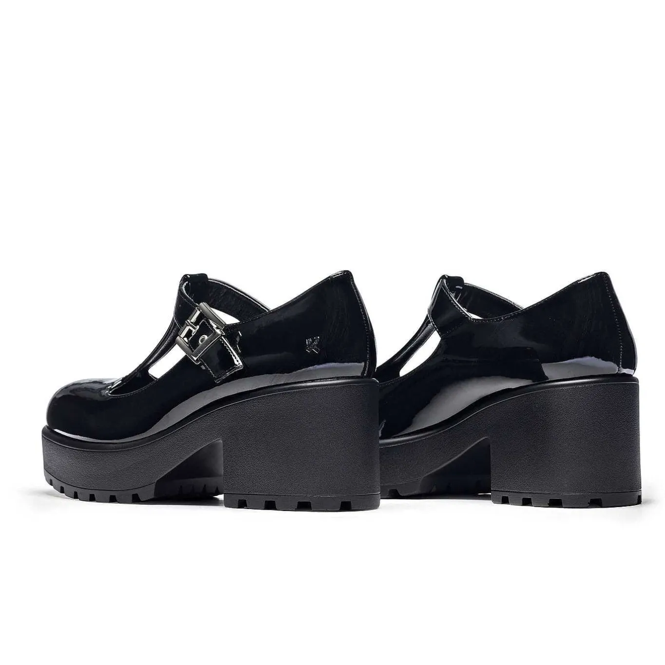 KOI footwear Black Patent Chunky Platform Mary Jane Shoes<Women'S Black Mary Janes