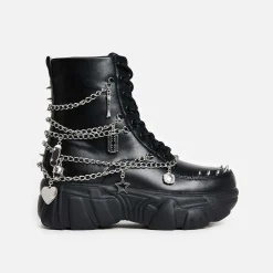 KOI footwear Boned Catch Black Mystic Charm Boots<Women'S Chunky Boots