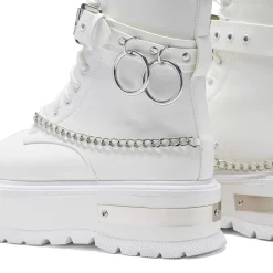 KOI footwear Borin Hardware Platform Boots - White<Women'S Chunky Boots