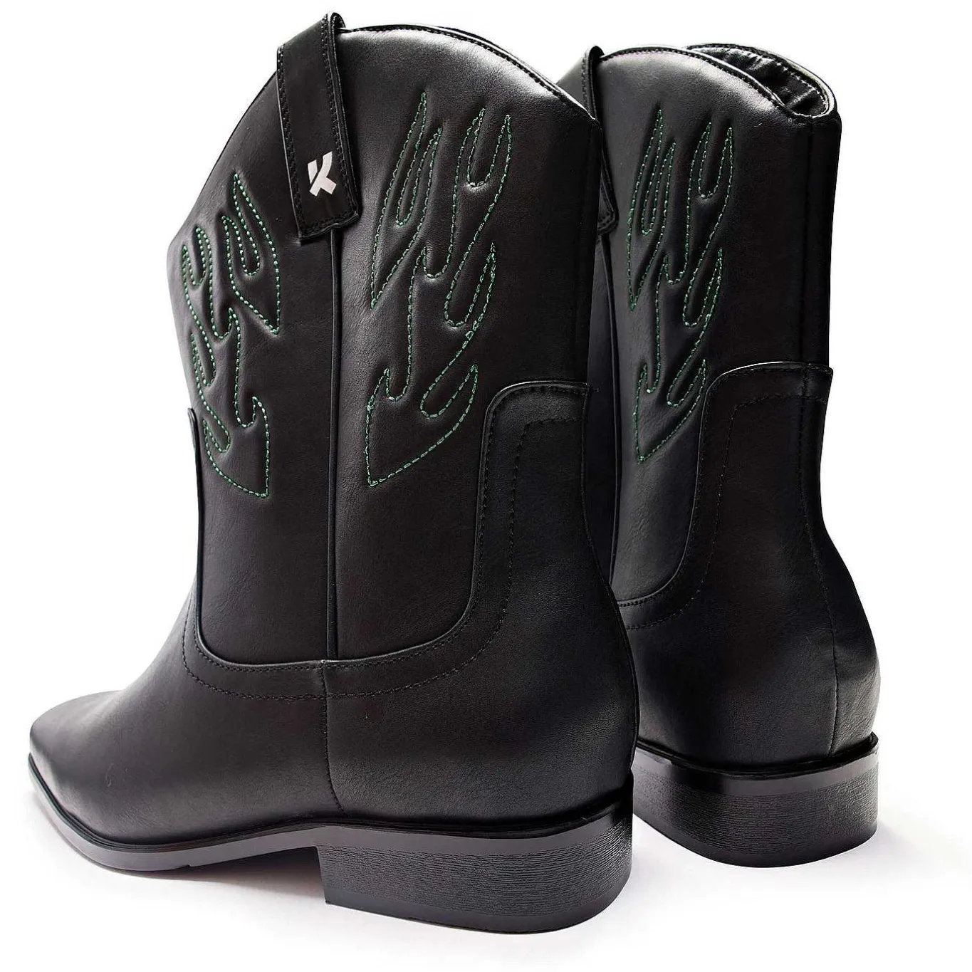KOI footwear Broken Bronco Men'S Green Flame Cowboy Boots<Men'S Black Boots