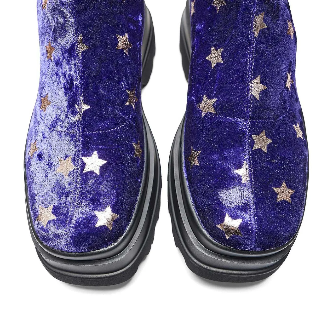 KOI footwear Celestial Dusk Trident Velvet Long Boots - Spellbound Purple | Koi<Women'S Platform Boots