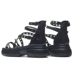 KOI footwear Dark Writings Strappy Chunky Sandals - Black<Women'S Platform Sandals
