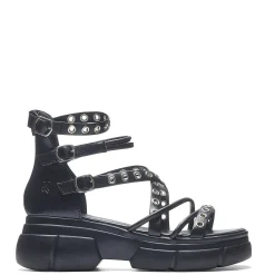 KOI footwear Dark Writings Strappy Chunky Sandals - Black<Women'S Platform Sandals