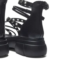 KOI footwear Dark Writings Strappy Chunky Sandals - Black<Women'S Platform Sandals