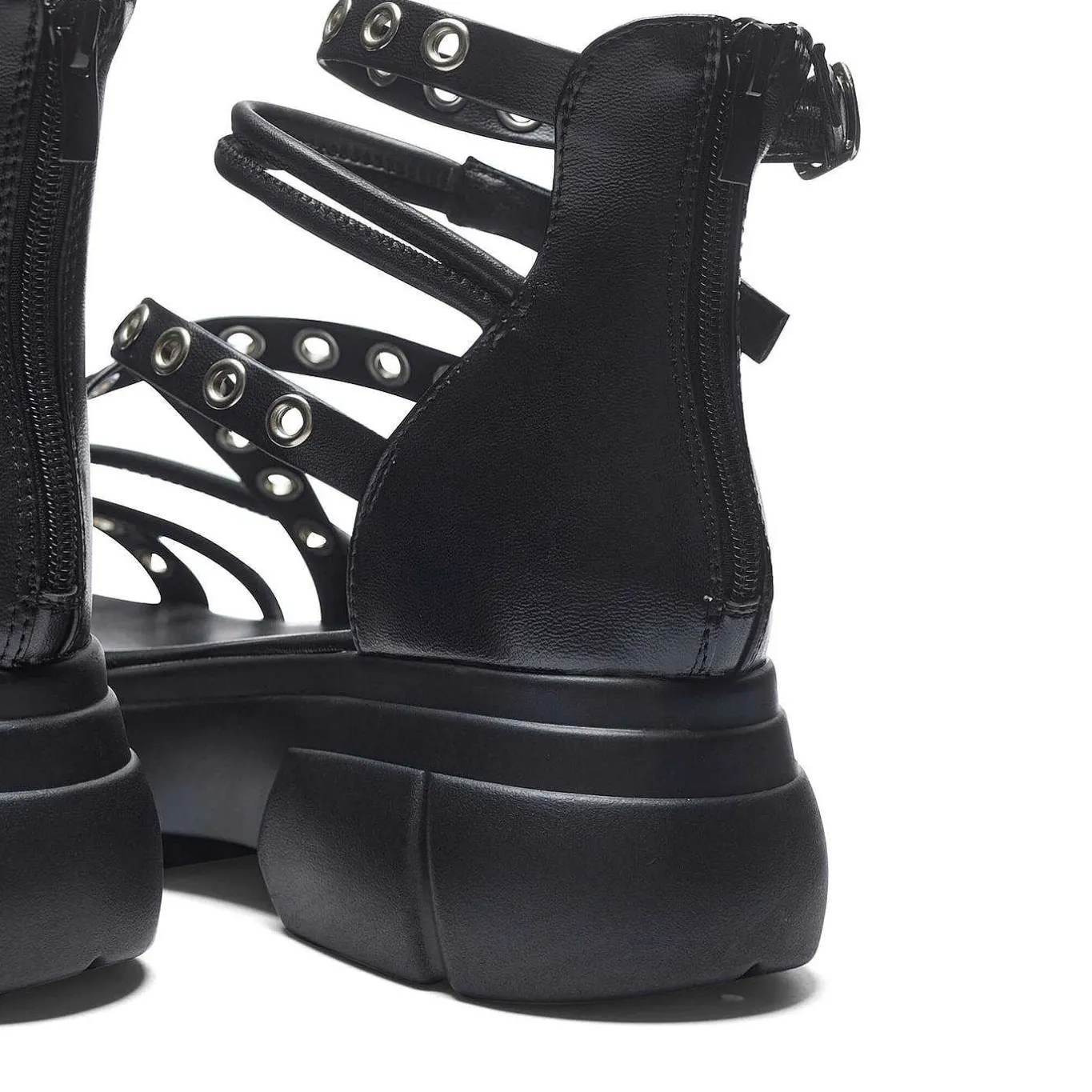 KOI footwear Dark Writings Strappy Chunky Sandals - Black<Women'S Platform Sandals