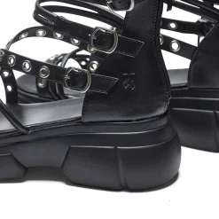 KOI footwear Dark Writings Strappy Chunky Sandals - Black<Women'S Platform Sandals