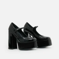 KOI footwear Darkbloom Black Patent Platform Heels<Women'S The Heeled Boot
