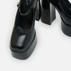 KOI footwear Darkbloom Black Patent Platform Heels<Women'S The Heeled Boot