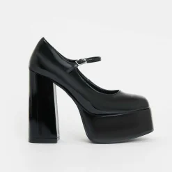 KOI footwear Darkbloom Black Patent Platform Heels<Women'S The Heeled Boot