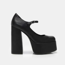 KOI footwear Darkbloom Black Platform Heels<Women'S Heeled Mary Janes