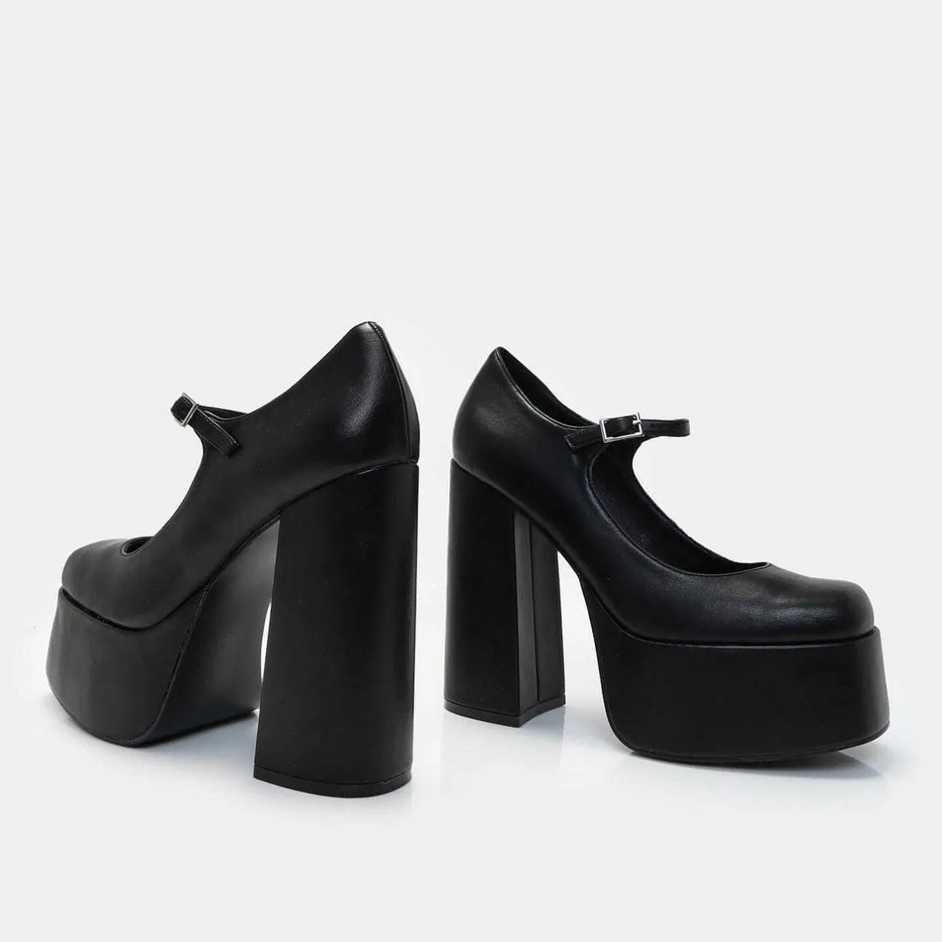 KOI footwear Darkbloom Black Platform Heels<Women'S Heeled Mary Janes