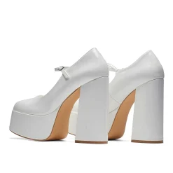 KOI footwear Darkbloom White Patent Platform Heels<Women'S Heeled Mary Janes