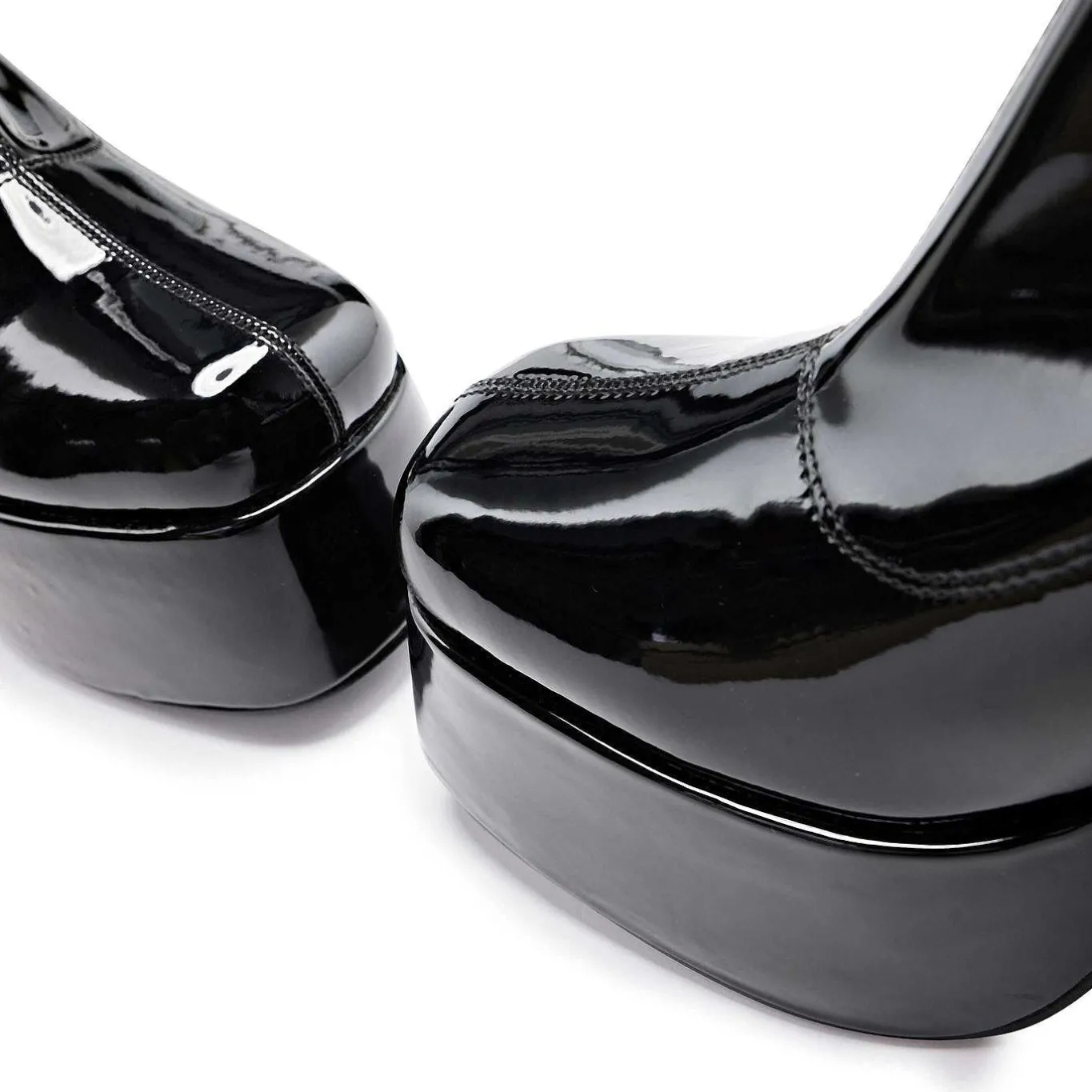KOI footwear Delano Men'S Black Patent Platform Heeled Boots<Men'S Heeled Boots