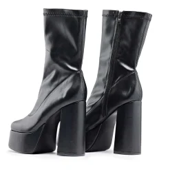 KOI footwear Delano Men'S Black Platform Heeled Boots<Men'S Ankle Boots