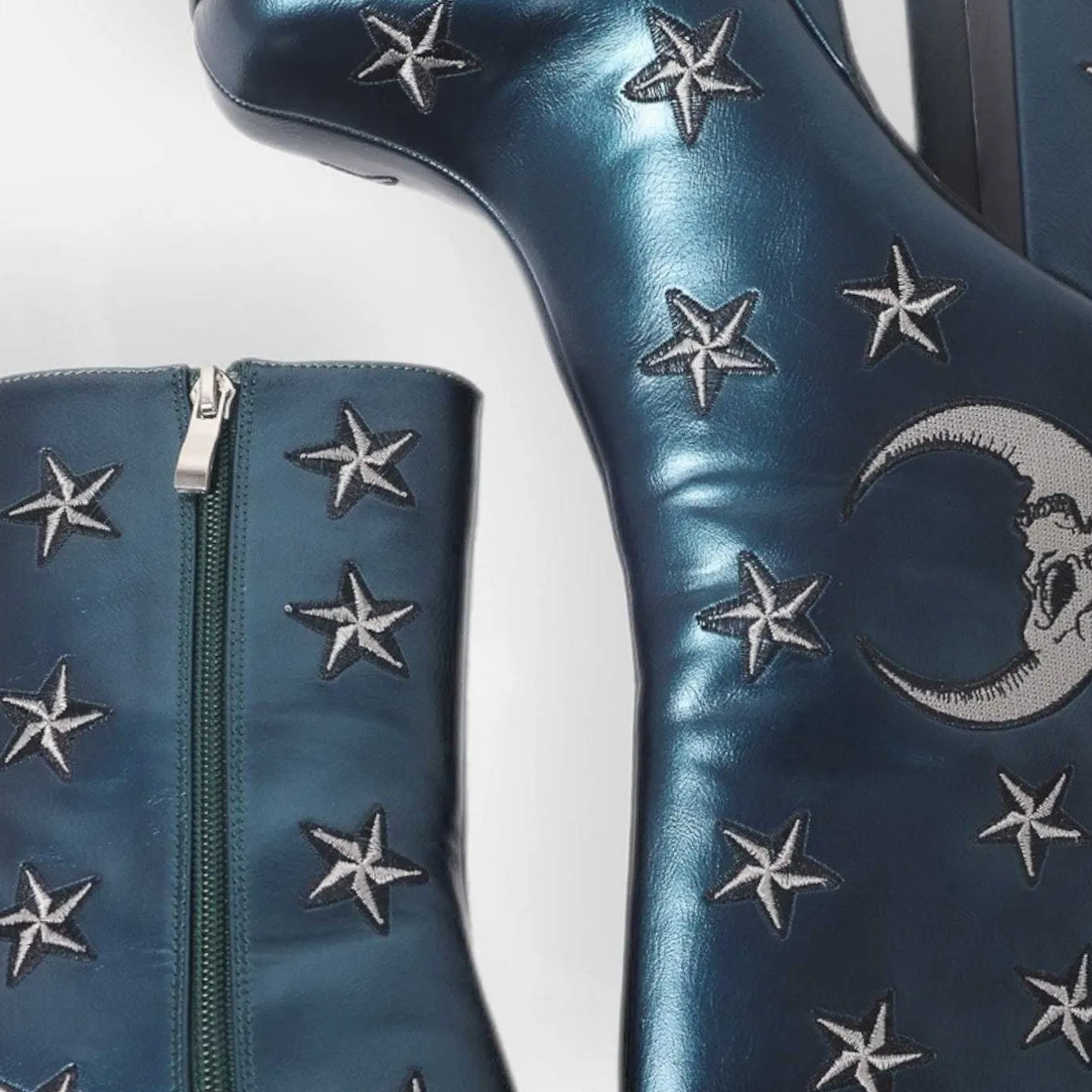 KOI footwear Dreams Of Mooncraft Teal Heeled Boots<Women'S Heeled Boots