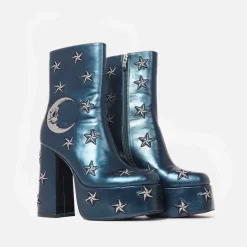 KOI footwear Dreams Of Mooncraft Teal Heeled Boots<Women'S Heeled Boots