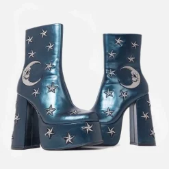 KOI footwear Dreams Of Mooncraft Teal Heeled Boots<Women'S Heeled Boots