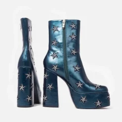 KOI footwear Dreams Of Mooncraft Teal Heeled Boots<Women'S Heeled Boots