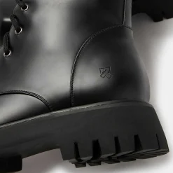 KOI footwear Gimli Men'S Black Square Toe Lace Up Boots<Men'S Ankle Boots