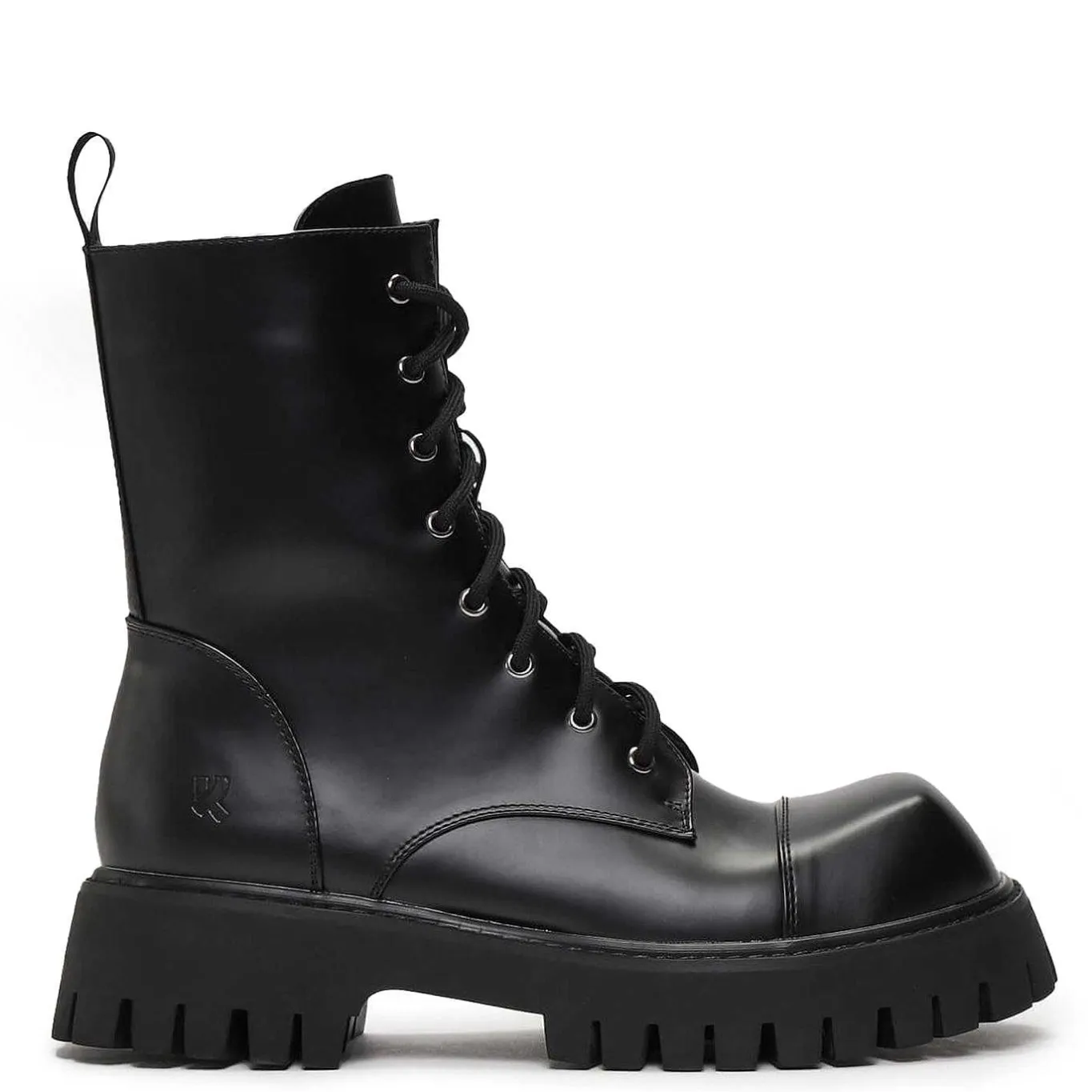 KOI footwear Gimli Men'S Black Square Toe Lace Up Boots<Men'S Black Boots