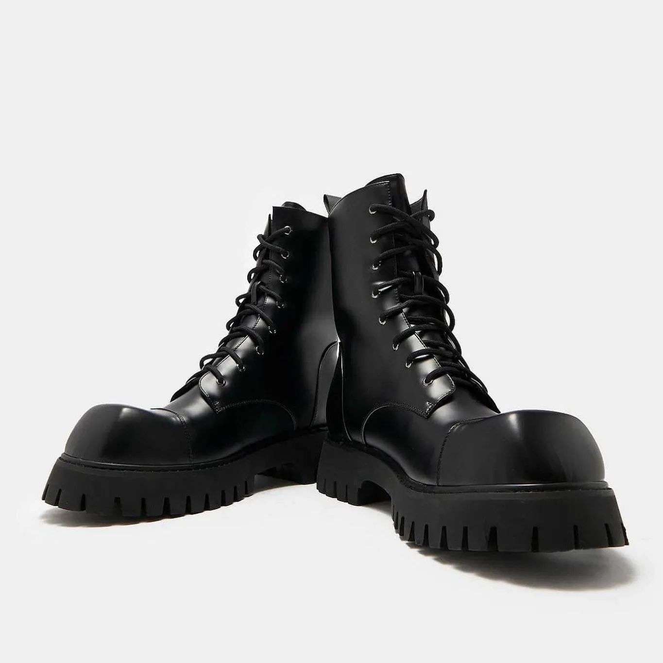 KOI footwear Gimli Men'S Black Square Toe Lace Up Boots<Men'S Black Boots