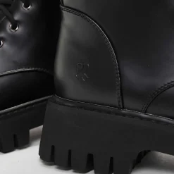 KOI footwear Gimli Men'S Black Square Toe Lace Up Boots<Men'S Black Boots