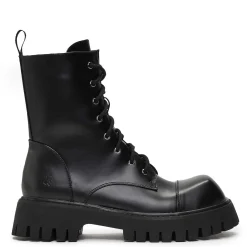 KOI footwear Gimli Men'S Black Square Toe Lace Up Boots<Men'S The Platform Boot