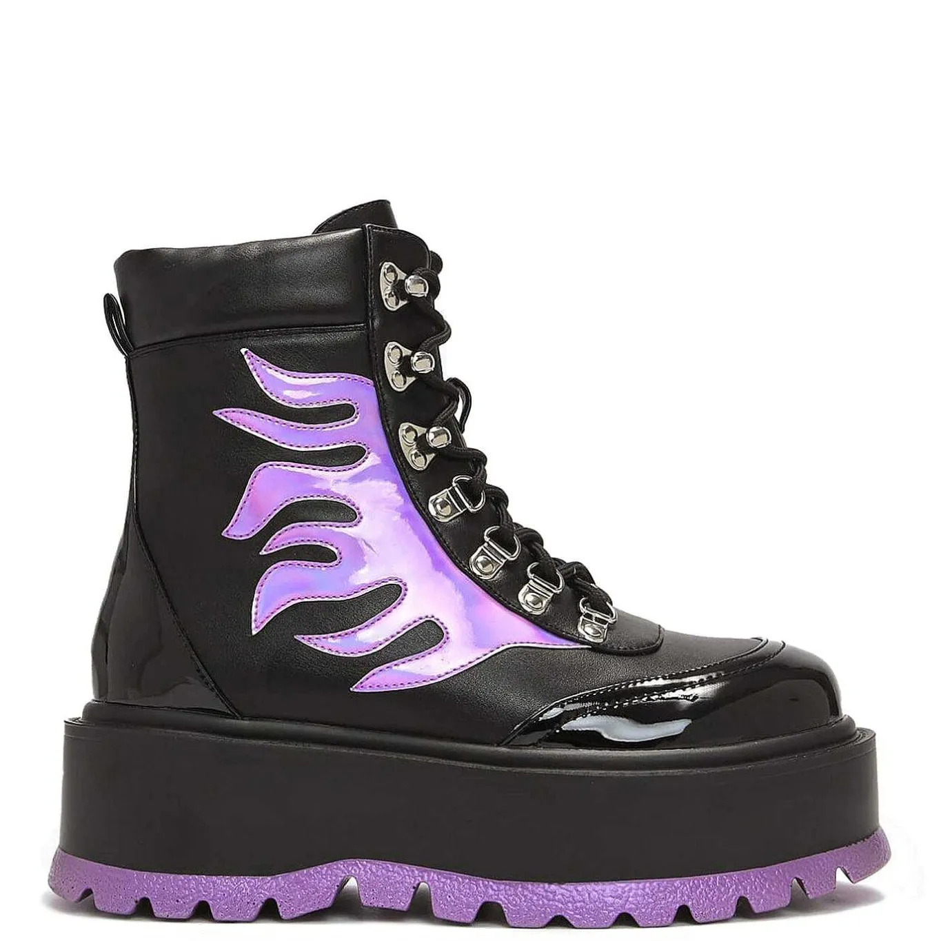 KOI footwear Helios Purple Hologram Flame Boots<Women'S The Platform Boot