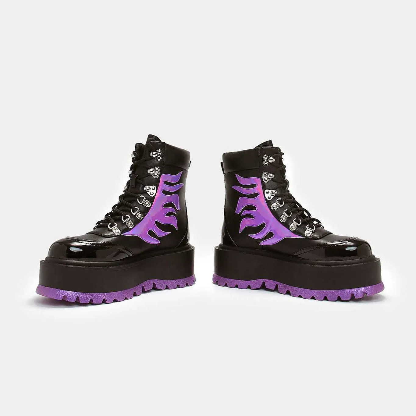 KOI footwear Helios Purple Hologram Flame Boots<Women'S The Platform Boot